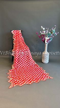 Red Organza Tie and Dye Dupatta Tie And Dye Dupatta, Gift Card Exchange, Organza Dupatta, Net Dupatta, Organza Fabric, Tie And Dye, Kids Pants, Kids' Dresses, Borders