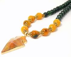 Green Gemstone Necklace, Yellow Agate, Arrow Pendant, Board Pin, Pinterest Group, Long Necklaces, Spike Earrings, Beaded Statement Necklace, Long Dangle Earrings