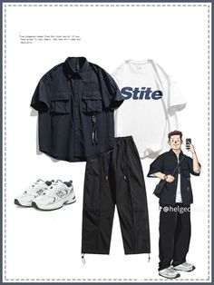 Fat Men Outfit, Clothes For Big Men, Aesthetic Man, Fat Guy Fashion, Korean Street Fashion Men, Guys Fashion Casual