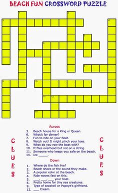 a crossword puzzle is shown in yellow