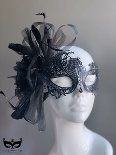 This is a basic and simple design for a subtle yet unforgettable look & disguise! Perfect for any Masquerade themed occasion! Choose either a black feather piece or a white feather piece for your black metal mask! S H I P P I N G  -   Processed same day or within 24 hours.  1-2 day guaranteed delivery services offered, add items to cart and click on shipping tab for rates.  Pls leave a check out note with your need date & contact number (especially for expedited and custom orders) S I Z E  Measu Masquerade Mask Aesthetic Dark, Fitted Black Masquerade Mask For Mardi Gras, Fitted Black Masquerade Mask For Costume, Black Masquerade Mask For Halloween Wedding, Elegant Black Formal Mask, Elegant Black Mask For Costume Party, Fitted Black Masquerade Mask For Halloween, Black Masquerade Mask For Wedding Carnival, Elegant Black Masquerade Mask For Halloween