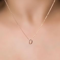 Whether you've seen it on your favorite celebrity or television character, this sideways large initial necklace style has been practically everywhere these days. With its affordable price tag, you'll probably see it more regularly in your everyday life, too.• Finish: 925k Sterling Silver / Rose • It's dainty and can be worn every day • A special piece you'll treasure • High quality materials and attention to detail • Our jewelry is designed With ?️ In NY H O W ∙ T O ∙ O R D E R It’s easy as 1, 2 Everyday 14k Rose Gold Jewelry, Classic Rose Gold Necklace Gift For Her, Classic Rose Gold Necklace As Gift For Her, Delicate Rose Gold Initial Necklace For Everyday, Rose Gold Initial Pendant Necklace As Gift For Her, Rose Gold Initial Necklace Pendant As Gift For Her, Delicate Rose Gold Initial Pendant Jewelry, Classic Rose Gold Initial Necklace, Rose Gold Sterling Silver Initial Necklace For Anniversary