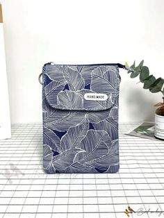 Bird in Bag - Cotton Canvas Bag with Flap and Zipper. Rectangular Phone Bag With Zipper For On-the-go, Casual Travel Phone Bag With Zipper Pouch, Trendy Crossbody Phone Bag With Zipper Pouch, Versatile Blue Phone Bag, Versatile Portable Blue Phone Bag, Rectangular Zipper Pouch Phone Bag For Travel, Rectangular Phone Bag With Zipper Pouch For Travel, Travel Phone Bag With Zipper Closure, Casual Rectangular Pouch With Zipper Closure