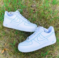 (eBay) Find many great new & used options and get the best deals for Nike Air Force 1 Custom "Baby Blue Outline" Sneakers Line Shoes Mens Womens Kids at the best online prices at eBay! Free shipping for many products! Nike Air Jordan Shoes Baby Blue, Nike Shoes Cheap Kids, Custom Shoes Nike Air Force Blue, Nike Air Force 1 High Og White Blue, Custom Nike Airforce 1 Kids, Nike Shoesfor Kids, Little Boy Nike Ahoes, Nike Air Force 1 Blu, Custom Simple Air Force 1