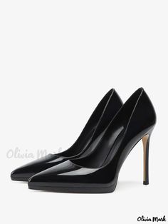 Olivia Mark - Classic Black Pointed Toe Stiletto Heel Dress Pumps for Women Fitted Black Pointed Toe Heels, Black Pointed Toe Heels Fitted, Black Fitted Elegant Heels, Classic Fitted Black Heels, Fitted Solid Heels With Pointed Toe, Fitted Pointed Toe Heels, Pump Dress, Dress And Heels, Olivia Mark