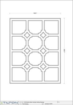 a drawing of the design for a decorative wall panel