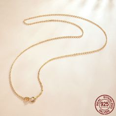 This 925 Sterling Silver necklace chain is perfect for any occasion. With its plain silver design, you can easily pair it with any of your favorite pendants. Plus, the lobster clasp ensures it stays secure all day. Choose from three colors: gold plated, rose gold plated, and platinum plated. Made of 925 Sterling Silver. Details Item Type: Fine Jewelry Necklaces Metal Type: Sterling Silver Chain Length: 40cm/45cm/50cm Gold Chain Necklace Gift, Rose Gold Plated Charm Necklaces, Rose Gold Necklace With Round Pendant And Cable Chain, Rose Gold Necklace With Cable Chain And Round Pendant, Rose Gold Pendant Chain Necklace With Adjustable Chain, Rose Gold Adjustable Chain Pendant Necklace, Rose Gold Adjustable Pendant Chain Necklace, Dainty Necklace With Round Pendant And Gold Chain, Gold Pendant Chain Necklace With Clavicle Chain