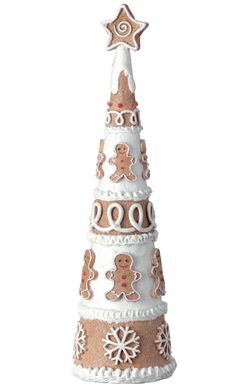 a ceramic christmas tree with ginger cookies on it