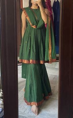 Green Kurti, Green Sharara, Kurta Sharara, Long Gown Design, Kurti Set