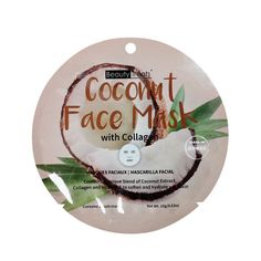 single pack of Coconut Face Mask with Collagen - Beauty Treats on white background Coconut Face Mask, Coconut Oil Mask, Mask Sheets, Coconut Oil Face Mask, Coconut Extract, Diy Coconut Oil, Turmeric Face Mask, Watermelon Lemonade, Beauty Treats