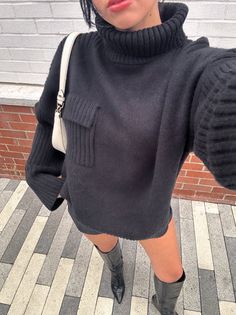 Mock neck oversized ribbed knit sweater Model is wearing a size Medium Ribbed Knit Sweater, Knit Tanks, Aspen, Tube Top, Mock Neck, Knit Sweater, Ribbed Knit, Short Sleeves Tops, Knitted Sweaters