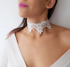 Lace pearl choker necklace - Radiate your beauty in this beautifully detailed Lace pearl choker necklace. Dress it up or dress it down its boho chic for any occasion. ------------------------------------♥ ♥♥ D E S C R I P T I O N ♥ ♥♥ --------------------------------------------------- ♥Choker Length : 13 inch ♥Width : 1 inch ♥Freshwater pearl ♥Crystal stones ♥Silver plated lobster clasp ♥ Includes a 2 inch ( 5 cm) extension chain for any adjustments ♥ The grunge boho choker is handmade ♥ Please Delicate Pearl Choker For Parties, Handmade Choker Bridal Necklace For Party, Lace Choker Necklace For Party, Party Lace Choker Necklace, Dainty Pearl Choker Necklace For Party, Handmade Bridal Choker Necklace, White Pearl Choker Necklace For Party, Pearl White Party Choker Jewelry, Handmade Bridal Choker Necklace For Party