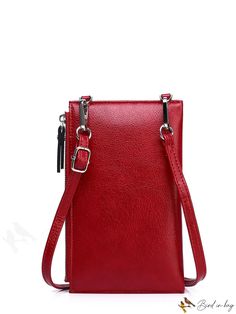 BirdinBag - Chic Letter Printed Shoulder Bag for Women, with Cellphone Pocket Word Wrap, Red Pattern, Bag For Women, Leather Coat, Letter Print, Letter Prints, Pu Leather, Cell Phone, Bag Lady