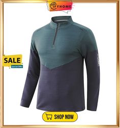 Men's Workout Shirt Running Shirt Half Zip Long Sleeve Top Athletic Athleisure Winter Breathable Soft Sweat Wicking Running Jogging Training Sportswear Activewear Color Block Blue Black Green Gray Winter Sportswear Tops For Outdoor, Sportswear Sweatshirt For Outdoor Activities, Long Sleeve Sportswear Sweatshirt For Outdoor Activities, Green Half-zip Activewear For Sports, Green Long Sleeve Sweatshirt For Gym, Green Long Sleeve Sweatshirt For The Gym, Outdoor Athletic Fit Moisture-wicking Top, Functional Moisture-wicking Sweatshirt For Training, Technical Winter Training Tops