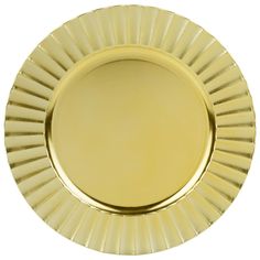 an empty gold plate on a white background