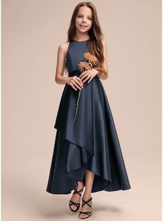 JJ's House Cascading Ruffles Satin Scoop Sweet 16 Junior Bridesmaid Dresses Fall Spring Summer Winter A-line Back Zip Dark Navy No Asymmetrical Blue Sleeveless Junior Bridesmaid Dress. #JJ's House #CascadingRuffles #Satin #Scoop #Sweet16 #JuniorBridesmaidDresses #Fall #Spring #Summer #Winter #Aline #BackZip #DarkNavy #No #Asymmetrical #Blue #Sleeveless #JuniorBridesmaidDress Ruffle Flower Girl Dress, Dresses Silhouette, Bridesmaid Dresses Satin, Satin Flower Girl Dress, Fall Bridesmaid Dresses, Ruffle Flower, Junior Bridesmaid Dress, Cascading Ruffles, Bridesmaid Dresses Online