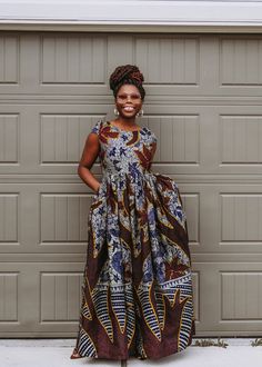 African Print Maxi Dress - Etsy African Maxi Dresses Rosewe, Kenyan Dress, African Print Maxi Dress, Nigerian Dress, Navy Blue Midi Dress, African Fashion Modern, African Fashion Women Clothing, Zip Dress, African Fashion Women