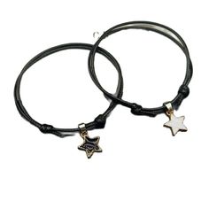 SPECIFICATIONS Gender: Women Material: Metal Metals Type: Zinc alloy Bracelets Type: Charm Bracelets Chain Type: Rope Chain Item Type: Bracelets Clasp Type: Toggle-clasps Compatibility: All Compatible Model Number: couple bracelet Fine or Fashion: Fashion Style: TRENDY quantity: 2 pcs [20240228] Stars Bracelet, Bracelets Chain, Bracelets Black, Couple Bracelet, White Rope, Black Rope, Couple Bracelets, Star Bracelet, Bracelet Clasps