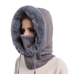 PRICES MAY VARY. Specially designed for extreme cold weather and harsh conditions, our double-layer balaclava offers exceptional warmth and comfort. With a plush inner layer and a smooth, insulated outer layer, it is perfect for sub-zero temperatures and winter sports such as skiing, snowboarding, running, cycling, and plateau hiking. Versatile 3-in-1 design: This balaclava hood combines a hat, mask, and scarf to provide ultimate protection against wind and cold. The extended neck and thick bala Hooded Balaclava, Women's Balaclava, Beanie Scarf, Scarf Mask, Knitted Balaclava, Cable Knit Hat, Warm Winter Hats, Ski Hats, Hooded Scarf