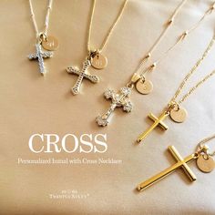 Elevate your style with our exquisite Gold Cross Necklace for Women, a timeless piece that combines faith, fashion, and personalization.  Crafted with care, this necklace offers you five stunning cross-pendant options, each with its unique charm. You can also personalize it further with an initial charm and choose from four chain styles to create a truly one-of-a-kind piece.  Whether you're looking for a meaningful gift or a treat for yourself, this necklace is an elegant choice that will stand the test of time. You will receive the cross necklace only. ♥ Cross Pendant Styles♥  A Style (Tiny CZ Cross) 18K Gold Filled + Cubic Zirconia Crystal  13mmx20mm B Style (Elegance Cross) 18K Gold Filled + Cubic Zirconia Crystal  18mmx25mm C Style (Jesus Christ Cross) 18K Gold Filled  30 mm x 18 mm D Cross Necklace Simple, Cross Necklaces, Gold Cross Necklace, Protection Necklace, Unisex Jewelry, Personalized Initials, Pendant Gold, Gold Cross, Necklace Personalized