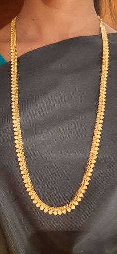 22 Karat Gold Long Necklace   - 235-GN118 - in 27.150 Grams for USD $2179.99. 
Made in India by Totaram Jewelers Online this product is in Gold - 22 Karat BIS Hallmark 916 KDM Gold  & is an excellent gift for Adult - Women. Ships fully insured with secured guaranteed delivery for free with your order over $250 from New Jersey USA & comes with 30 days exchange policy. Long Simple Necklace Gold, Simple Long Chain Designs Gold, Long Chain Necklace Gold Indian, Long Chain Designs Gold, Long Mangalsutra Designs Gold, Indian Necklace Gold, Modern Necklace Design, Cooking Sweets, Engagement Decoration