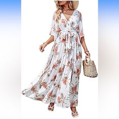 Cool Maxi Summer Floral Dress Nwt Size Xl Women’s So Comfy And Light Weight Belted Long Dress, Ombre Maxi Dress, Kimono Maxi Dress, Spring Maxi Dress, Floral Print Dress Long, Bohemian Maxi, Bohemian Maxi Dress, Maxi Dress Wedding, Maxi Dress Navy