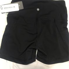 Black Yoga Shorts Sporty Black Bottoms With Built-in Shorts, Functional Black Bottoms With Built-in Shorts, Black Sports Bottoms With Built-in Shorts, Casual Black High Waist Athletic Shorts, Black Gym Bottoms With Built-in Shorts, Black High Waist Sporty Athletic Shorts, Sporty Black High-waisted Athletic Shorts, High Waist Black Bottoms With Moisture-wicking, High Waist Black Moisture-wicking Bottoms