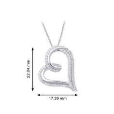 Brand: Jewelili Features: Sterling Silver With 1/2 Cttw Diamond Heart Shape Pendant Necklace L: 22.0 MM, W: 17.3 MM, H: 6.6 MM The perfect gift for Christmas, promise, birthday, graduation, or "just because". Item is shipped in a beautiful gift box Return on any order within 30 days Item Condition: New Binding: Jewelry Heart Cut Necklace For Anniversary On Valentine's Day, Heart Cut Necklaces For Valentine's Day Anniversary, White Necklace For Valentine's Day, Formal White Double Heart Necklace, White Heart Pendant Necklace For Formal Occasions, Diamond White Open Heart Necklace For Valentine's Day, Diamond White Necklace For Valentine's Day Anniversary, White Necklaces For Anniversary On Valentine's Day, White Necklaces For Valentine's Day Anniversary