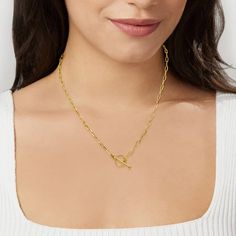 3mm 10kt Yellow Gold Paper Clip Link Toggle Necklace. 18" | Ross-Simons Gold-tone Gold Plated Toggle Necklace, Gold Plated Toggle Necklace, Tarnish Resistant, As A Gift, Gold Toggle Necklace Tarnish Resistant For Gift, Minimalist Gold Plated Toggle Necklace, Classic Yellow Gold Toggle Necklace With Paperclip Chain, Gold Oval Link Toggle Necklace As Gift, Gold Oval Link Toggle Necklace Gift, Gold Toggle Necklace With Oval Links As Gift, Elegant Gold Plated Jewelry With Toggle Clasp