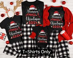 Celebrate the holidays in style with our Personalized Family Christmas Shirt! Featuring your family's last name this festive design is perfect for holiday photos or cozy family gatherings. Made with soft, high-quality fabric and customizable for any family size. Get into the Christmas spirit with matching shirts for the whole family! Great for family Christmas gifts, Christmas morning outfits, or holiday lounge wear. The unisex soft-style t-shirt puts a new spin on casual comfort. The shoulders Christmas Morning Outfit, Matching Family Christmas Shirts, Merry Christmas Eve, Festive Design, Family Christmas Gifts, Family Christmas Shirts, Holiday Photos, Family Name, Personalized Family