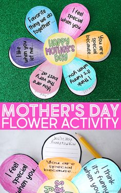 mother's day flower activity for kids to do with paper flowers on the ground