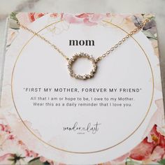 Mom Gift Set Jewelry Gift Set Wreath Necklace Infinity | Etsy Wreath Necklace, Mothers Day Necklace, Necklace Infinity, Gold Circle Necklace, Set Jewelry, Gold Circle, To My Mother, Circle Necklace, Charm Set