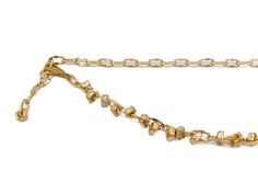 Meredith Chain Belt - Gold Organic Charm Chain - Streets Ahead Elegant Double Chain Belt For Evening, Elegant Adjustable Chain Belt Gift, Elegant Adjustable Chain Belt As Gift, Elegant Chain Belt For Gift, Elegant Formal Necklace With Chain Strap, Gold-tone Adjustable Chain Necklace For Evening, Evening Gold-tone Adjustable Chain Necklace, Elegant Chain Link Bracelet With Chain Strap, Elegant Adjustable Chain Belt