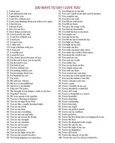 a list of words that say i love you in english and spanish, with the words'100 ways to say i love you '