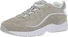 Easy Spirit Romy Comfortable Lace-up Walking Shoes, Gray Synthetic Walking Shoes With Laces, Gray Walking Shoes With Round Toe For Jogging, Breathable Casual Sneakers, Casual Ergonomic Running Shoes With Rubber Sole, Casual Ergonomic Walking Shoes For Jogging, Casual Breathable Ergonomic Sneakers, Casual Running Shoes With Ergonomic Rubber Sole, Comfortable Lace-up Sneakers For Sports