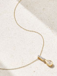 Shop MATEO 14-karat gold diamond necklace, Explore the latest MATEO women's collection today on NET A PORTER Pear Cut Diamond, Gold Diamond Necklace, Diamond Charm, Fine Watches, Fine Jewellery Necklace, Everyday Jewelry, Watches Jewelry, Net A Porter, Jewellery And Watches