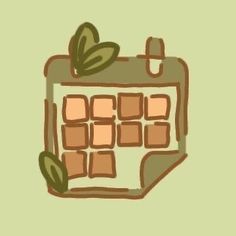 a drawing of a calendar with plants on it