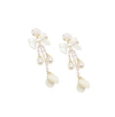 in stock Feminine White Pearl Earrings For Evening, Feminine White Drop Bridal Earrings, White Feminine Bridal Drop Earrings, White Feminine Dangle Pearl Earrings, Feminine White Dangle Pearl Earrings, Feminine White Bridal Earrings For Party, Feminine White Bridal Earrings For Evening, Pearl White Dangle Earrings, Feminine Style, Pick Up