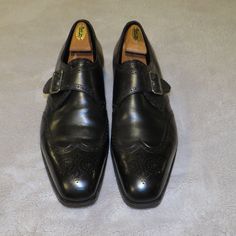 Made In Uk Very Light Wear Leather Upper/Lining/Insole/Outsole Comes With Box & Dust Bags Us Size: 13 Uk Size: 12.5 Fitting: D Last: 888 Outsole Length: 13 Inches Insole Length: 12.25 Inches Outsole Width: 4.375 Inches Black Wingtip Monk Strap Shoes With Rubber Sole, Black Monk Strap Shoes With Wingtip And Rubber Sole, Wingtip Monk Strap Shoes With Rubber Sole For Galas, Black Wingtip Monk Strap Shoes With Brogue Detailing, Black Monk Strap Wingtip Shoes With Brogue Detailing, Black Monk Strap Shoes With Brogue Detailing, Black Wingtip Loafers With Goodyear Welted, Slip-on Monk Strap Shoes With Brogue Detailing For Galas, Black Goodyear Welted Wingtip Loafers