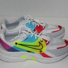 Nike Womens Alphina 5000 Colorful Running Training Ck4330 100 Size 11.5 No Lid Modern Multicolor Sneakers With Laces, Modern Multicolor Sneakers, Multicolor Low-top Sneakers With Air Max Cushioning, Multicolor Low-top Running Shoes, Modern Multicolor Sneakers For Sports, Modern Multicolor Round Toe Sneakers, Nike Air Max Multicolor Sneakers, Nike Multicolor Lace-up Sneakers, Modern Multicolor Sneakers With Air Cushioning