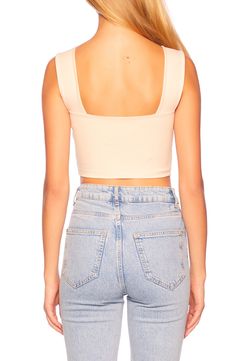 Perfect with all your high-waist styles, this cropped tank is styled with wide straps and an on-trend square neck. 14 1/2" length (size Medium) Square neck 90% nylon, 10% spandex Machine wash, tumble dry Made in the USA Women's Clothing Spring Scoop Neck Crop Top With Built-in Bra, Scoop Neck Crop Top With Built-in Bra For Spring, Chic Crop Top With Built-in Bra And Wide Straps, Chic Fitted Tank Top With Wide Straps, Trendy Square Neck Top With Built-in Bra, Chic Scoop Neck Crop Top With Built-in Bra, Trendy Fitted Top With Wide Straps, Fitted Square Neck Seamless Tank Top, Versatile Fitted Tops With Wide Straps