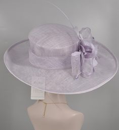 Church Kentucky Derby Hat Carriage Tea Party Wedding Wide Brim Sinamay Hat Lilac  | eBay Fitted Sinamay Boater Hat With Curved Brim, Fitted Sinamay Boater Hat With Flat Brim, Fitted Sinamay Boater Hat With Short Brim, Elegant Formal Straw Hat With Flat Brim, Elegant Formal Straw Hat With Curved Brim, Fitted Sinamay Brimmed Top Hat, Fitted Wide Brim Sinamay Straw Hat, Elegant Adjustable Sun Hat For Garden Party, Fitted Wide Brim Sinamay Top Hat