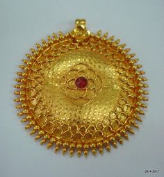 "vintage antique 20kt gold necklace pendant from rajasthan india. great handmade design made of solid 20kt yellow gold. nice handmade design good for jewelry collection. Note - Please check pictures carefully for more detail. Diameter - 5 cm(1.96\") weight approx - 14.320 grams material - 20kt yellow gold." Traditional Yellow Gold Temple Necklace With Pendant, 22k Gold Temple Necklace Pendant For Festivals, Festive 22k Gold Temple Necklace With Pendant, Traditional Yellow Locket Jewelry, Traditional Hallmarked 22k Gold Temple Necklace, Yellow Gold Temple Necklace With Intricate Pendant, 22k Gold Pendant Temple Necklace For Festivals, Gold Temple Necklace With Locket For Wedding, Gold Locket Temple Necklace For Weddings