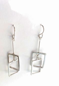 Interconnected Rectangle Earrings Geometric Earrings Mobile | Etsy Modern Silver Rectangular Pendant Earrings, Modern Silver Rectangular Earrings, Modern Silver Earrings With Rectangular Pendant, Modern Handmade Oblong Earrings, Modern Oblong Sterling Silver Earrings, Modern Sterling Silver Oblong Earrings, Everyday Modern Rectangular Linear Earrings, Modern Square Nickel-free Earrings, Minimalist Sterling Silver Oblong Earrings