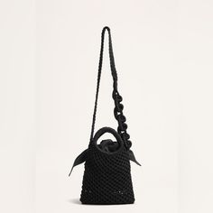 Brand New It’s Was A Gift Original Price 520$ 100% Pima Cotton Poplin Lining And Inner Pouch. The Maris Is A Statement Bag Crafted In Hand Woven Macrame. It Has A Slightly Tapered Shape With Round Handles In Contrast Cotton Poplin, And A Wide Tie That Fastens The Top Black Handheld Bag With Dust Bag Included, Designer Black Handheld Box Bag, Black Top Handle Box Bag With Dust Bag, Black Pouch Box Bag With Top Carry Handle, Chic Top Handle Box Bag With Braided Handles, Elegant Rectangular Bucket Bag With Braided Handles, Evening Shoulder Bag With Braided Double Handles, Designer Black Rectangular Evening Bag, Black Rectangular Bucket Bag With Dust Bag