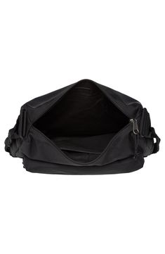 This spacious hobo bag that easily slings over your shoulder is made from durable canvas and sized to carry everything you need for the day. Top zip closure Adjustable shoulder strap Exterior zip pockets Interior wall pocket Polyamide Made in Italy Functional Hobo Shoulder Bag With Zipper Pocket, Functional Hobo Bag With Zipper Pocket, Black Bag With Detachable Strap For Outdoor, Functional Crossbody Hobo Bag With Zipper Pocket, Functional Hobo Shoulder Bag With Removable Pouch, Functional Hobo Shoulder Bag With Adjustable Strap, Functional Black Hobo Bag, Functional Everyday Carry Shoulder Backpack, Functional Everyday Carry Standard Backpack Shoulder Bag