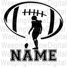 a football player with the word name in front of it and an image of a ball