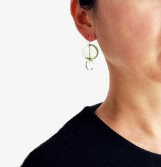 CIRCLE DROP EARRINGS_GR | clear earrings, circle earrings, minimal earrings, gold, modern jewelry, s Modern Glass Teardrop Earrings, Everyday Green Glass Jewelry, Modern Glass Drop Earrings, Minimalist Single Green Earring, Modern Green Drop Jewelry, Modern Green Earrings As Gift, Green Minimalist Pierced Earrings, Minimalist Green Pierced Earrings, Minimalist Green Teardrop Earrings