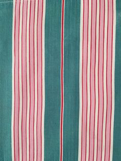 a blue and red striped curtain with white stripes