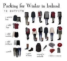 Traveling Winter Outfits, European Winter Outfits 2023, Uk Travel Outfits Winter, Capsule Wardrobe Weekend Trip Winter, Pack For Ireland In Fall, Ireland In Winter What To Wear, Ireland Outfit Winter Cold Weather, Winter Outfits Ireland, Winter In The Uk Outfits